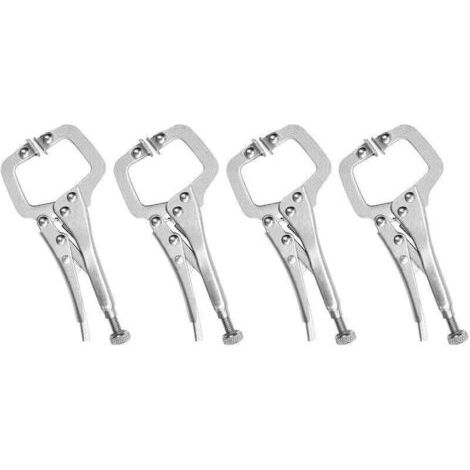 6.5" Serre Joint en Métal en C avec Vis Réglable et Plaques Pivotantes (Lot de 4) - Mini Pince de Serrage de Soudure pour les Surfaces Inégales, Angles, Artisanat et Loisirs