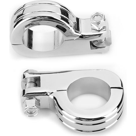 Support universel de repose-pieds 38mm 1,5 pouce, collier de fixation en P pour moto, accessoire chromé compatible Honda (1/3)