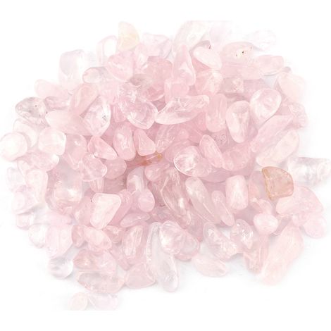 Galets de quartz naturel concassé, cristal rose en morceaux. (1/5)