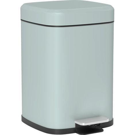 12L Light Green Modern Boxy Metal Kitchen Bin for Home Organization and Stylish Storage