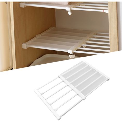 [Teleskopregal] – [Spannregal-Set] – [ABS-, PP- und Stahlrohr] – Vielseitig einsetzbar (50–80 cm lang, 42 cm breit, 20 kg Tragkraft), werkzeuglose Montage, für Kleiderschrank, Bücherregal, Badezimmer (1/5)