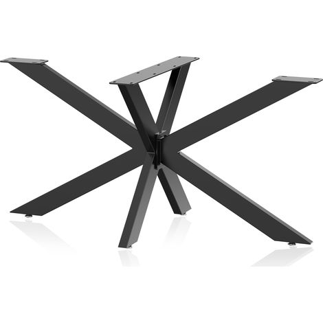 XPOtool Pied de Table Spider Piètement en Acier 71x78x150cm Forme Araignée en Noir Support Surface Travail Pied de meuble Matériel de fixation Pied de meuble
