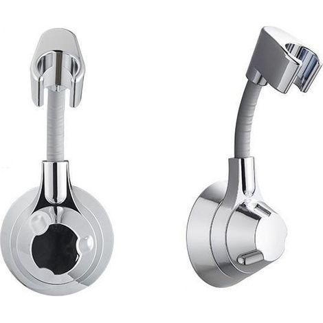 CCYKXA Shower Head Holder No Drilling, Shower Head Holder, Wall Mounted Shower Head Holder Load Up To 5 kg, Shower Bracket, for Shower Head Bathroom Shower Head (Silver)