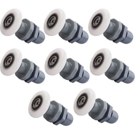 8 Pack Shower Door Rollers, 25mm Shower Rollers, Sliding Door Rollers, Suitable for Glass Doors with a Thickness of About 4-6mm (1/5)