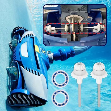 Convient pour 2 pièces de rechange pour nettoyeur de piscine MX6 MX8 (pièces R0525100 et roulement de roue moteur R0527000 inclus) - Kit de montage pour le réglage de l'arbre d'entraînement du nettoye (1/5)