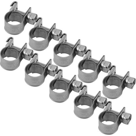 Health Gear Collier de Serrage 10PCS, Collier de Serrage de Tuyau de Carburant en Acier Inoxydable(8-10mm)