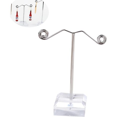 Présentoir à Boucles D’oreilles Transparent en Acrylique, Support Mini T Stable, Organisateur Bijoux Compact pour Rangement Coiffeuse, Accessoires Femme, Format Petit (1/4)