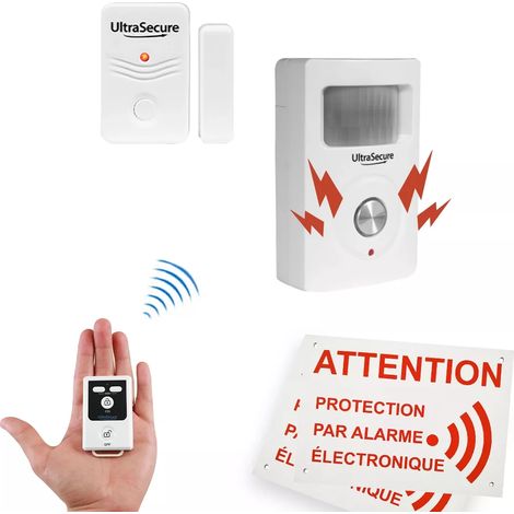 Kit alarme "local agricole" autonome sans-fil - Détecteur mouvement + ouverture + télécommande (BT) (1/5)