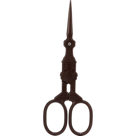 Vintage Scissors Stainless Steel Corrosion Resistant Sharper Blades Effort Saving Multifunction Durable Craft ScissorsDark Brown (1/5)