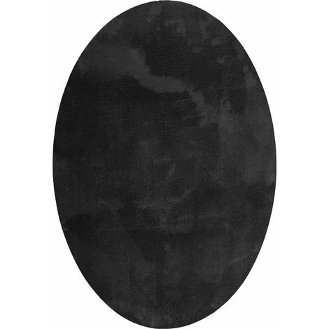 Maison Exclusive - Bereichsteppiche Oval HUARTE Schwarz 120 x 170