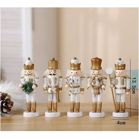 Casse-Noisette - LARGEIGHT - Lot de 4 - Bois - Décorations de Noël - Couleurs multiples (1/3)