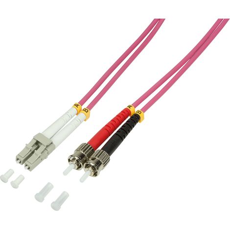 LogiLink LC/ST, 5 m Cable de fibra óptica e InfiniBand Rosa