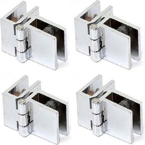 4 clips de porte en verre, Pièces Pince Charnière Verre, Charnière en Alliage de Zinc, pour Portes en Verre, Vitrines (5-8 mm)