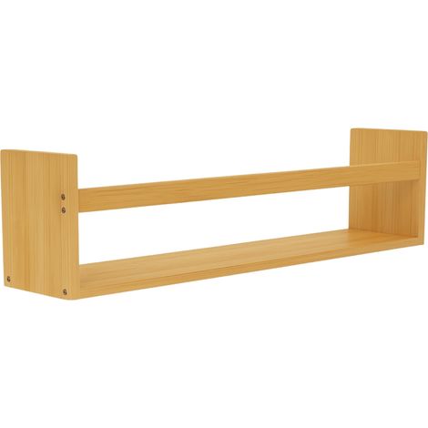 Bambus-Wandregal mit Baldachin, 15 x 70 x 12 cm, 7house