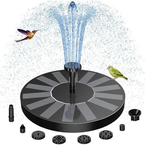 Fontaine Solaire Exterieure de Jardin,Fontaine Exterieure de Jardin avec 6 Buses,Pompe Solaire Bassin Exterieur (1/4)