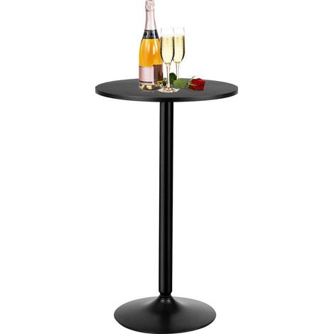 Modern Round Bar Table Counter Pub Table Standing Bistro Table with Solid Base (1/5)
