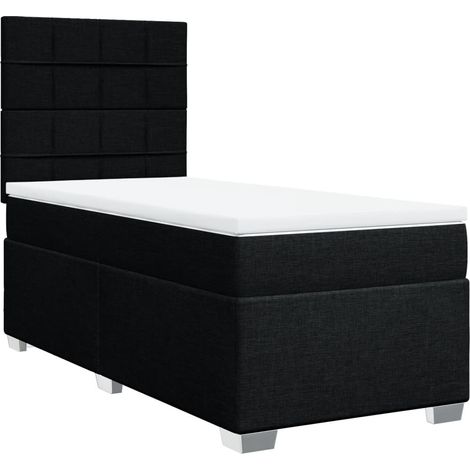 Maison Exclusive - Giroletto a Molle con Materasso Nero 90x200 cm in Tessuto