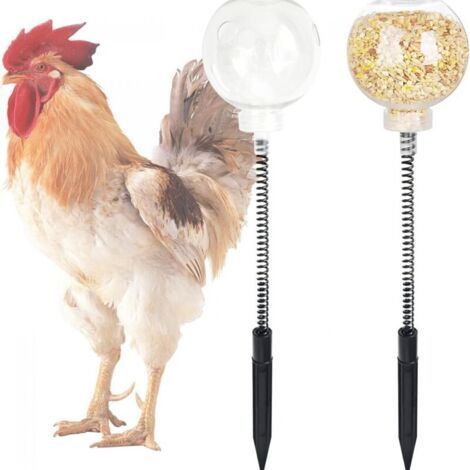 Chicken Feeder with Spring - Anti-Stress, Keeps Chicken Happy, 40 cm Length (1/5)