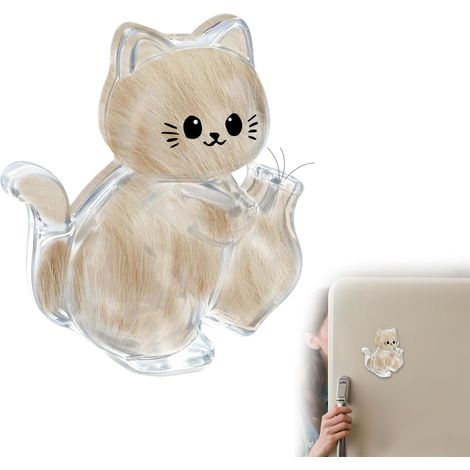 Boîte de rangement magnétique avec poils de chat et moustaches, un beau souvenir pour votre animal de compagnie, en acrylique transparent, jolie décoration magnétique pour la maison, aimant de réfrigé (1/5)