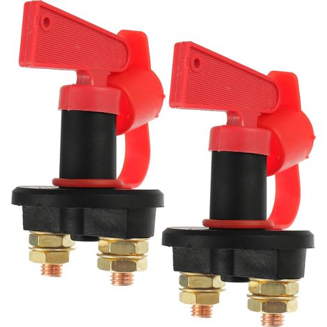 2 interrupteurs de batterie 12 V 24 V 200 A avec 2 clés amovibles arrêt rapide bornes de batterie à 2 trous pour voitures bateaux camions et camping-cars