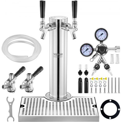 Kit Colonne à Bière à 2 Robinets Distributeur de Bière Boisson en (1/5)
