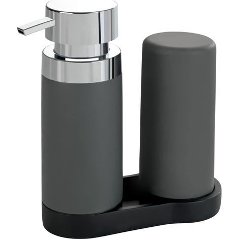 Station de Lavage , Distributeur Liquide Vaisselle et Distributeur Savon Liquide, Gris, 250 ML, 15 x 18 x 7 cm (1/5)