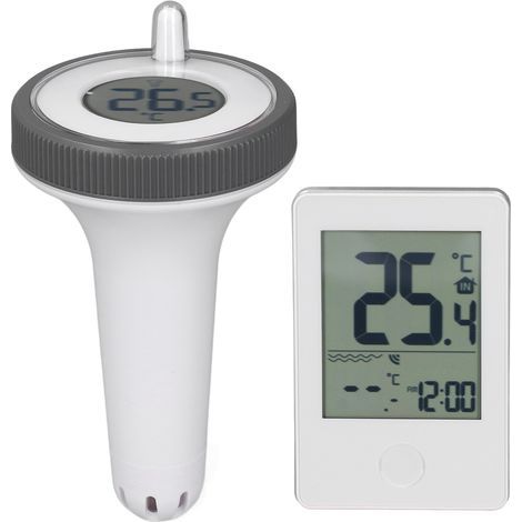 Thermomètre numérique flottant sans fil pour piscines, avec écran LCD, étanche, précision de 0,1 °C, pour mesurer la température de l'eau des piscines et des spas.-AquaForge (1/3)