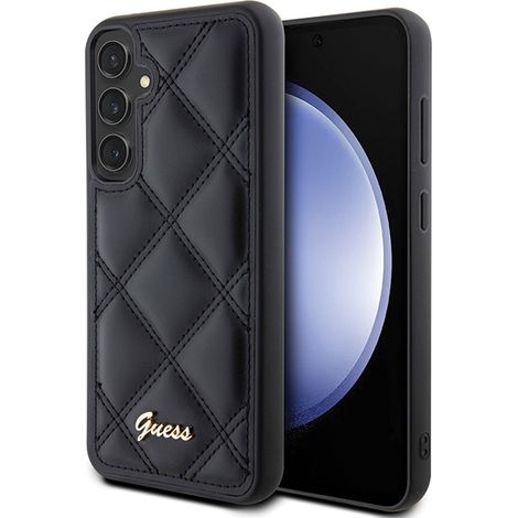 Guess GUHCS23FEPSQSQSK S23 FE S711 nero/custodia rigida nera con logo in metallo trapuntato (1/5)