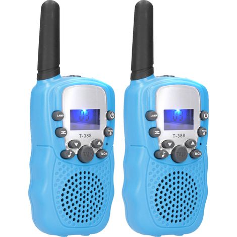 Talkie-walkie portable pour enfants, émetteur-récepteur radio bidirectionnel avec écran LCD, jouet interphone pour enfants (2 pièces) (1/5)