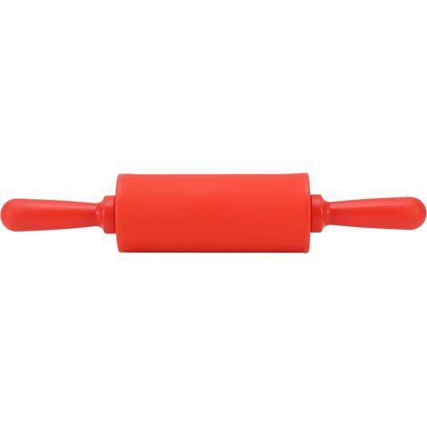 Rouleau à pâtisserie en silicone antiadhésif neuf, rouleau à pâte non collant avec manche en plastique rouge, outil de cuisson (1/5)