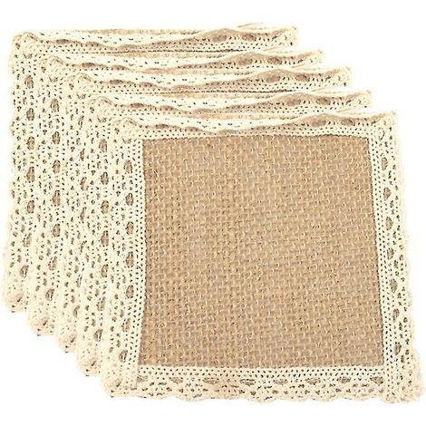 8-teiliges Set Jute-Untersetzer (1/3)