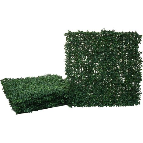 [JAMAIS UTILISÉ] Carreau mural HHG-648, pare-vue pare-vent revêtement pour terrasse/balcon, 4x 50x50cm chacun = 1m², Buis vert