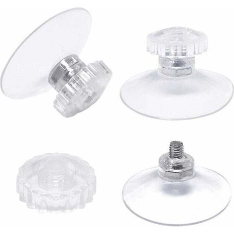 30 transparente Saugnäpfe mit Gewinde und gezahnten Muttern (Ø 45 mm) – ideal für Autos, Camping, Fenster und Sonnensegel