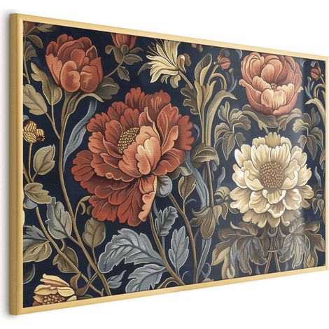 Poster – Großes Wandteppichblumenmuster im Retro-Stil (1/4)
