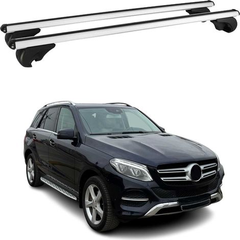 OMAC Aluminium Dachträger Querträger für Mercedes M Klasse GLE W166 2012-2019 – TÜV / DIN 75302:2019 – Abschließbar – Max. 75 kg – 2 Stangen Silber (1/5)