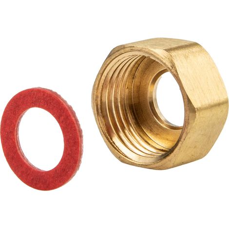 tecuro Überwurfmutter für Standventil - Rp 1/2 Zoll x Ø 10 mm Rohr, Messing blank (1/4)