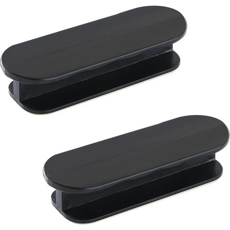 2 Pieces Cabinet Door Handle 9×3.2×2cm (3.5×1.26×0.78 inch) Self Adhesive Door and Window Handle,ABS Arch Handle for Cupboard Doors, Cupboard Doors , windows (Black) Black (1/5)