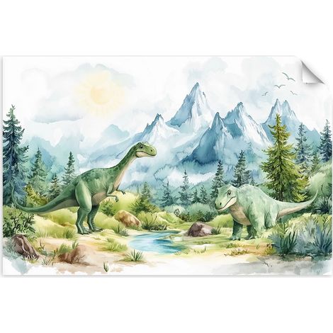 Selbstklebendes Poster – Wandsticker Porträt Frau mit Blumen auf dem Kopf 30x20 cm