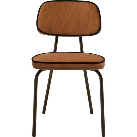 Chaise en Velours uni Dalila et passepoil noir YSABEAU (1/4)