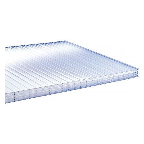 Mccover – Plaque polycarbonate alvéolaire 4000 x 980 x 32 mm – Épaisseur 32 mm – Traité UV – Pour abris, pergolas et serres (1/2)