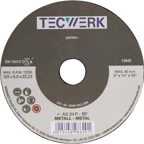 TECWERK Schruppscheibe Action D125xS6mm gekr.Bohr.22,23mm TECWERK (1/2)