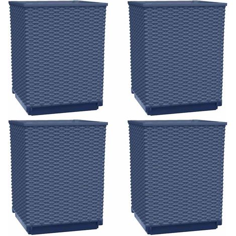 Maison Exclusive - Pflanzkübel 4 Stk. Blaugrau 30x30x37 cm Polypr