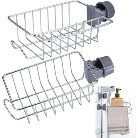 Étagère Douche Sans Percage Porte-Savon Accroché Support Rangement Salle de Bain Cuisine Acier Inoxydable 304 (1/4)