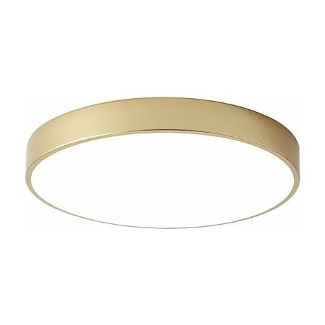 Plafonnier LED doré 12 pouces 24W, encastrable au plafond, luminaire de surface pour salle de bain, chambre, couloir (1/4)