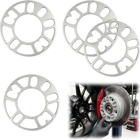 4 PCS Entretoises pour Jantes, Cales D'espacement de Roue, Accessoires Auto En Alliage D'aluminium 3mm, Universelles pour 4 Et 5 Trous pour Élargir Le Véhicule Et Améliorer La Stabilité (5mm) (1/5)