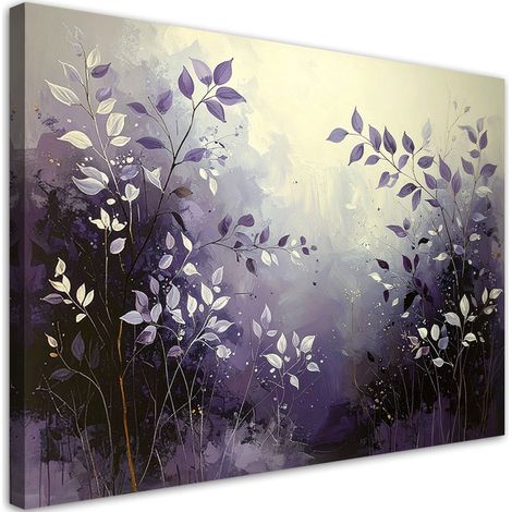 Wandbild Abstrakte Blätter Zweige lila 100x70 (1/5)