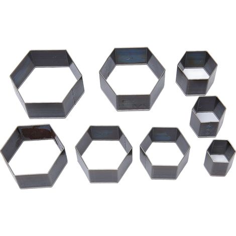 8 pièces Emporte-pièce Hexagonal en Acier Carbone pour Cuir et Bijoux DIY - Découpe Précise et Durable (1/5)
