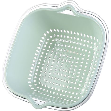 Ensemble panier égouttoir à légumes, bol à fruits et passoire en plastique double couche pour la cuisine (1/5)