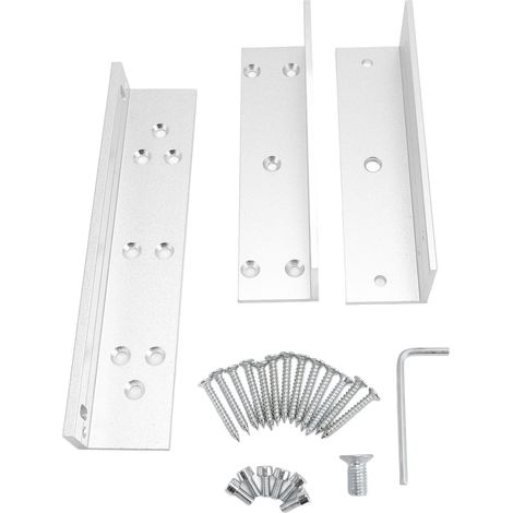Équerre support Z L en alliage d'aluminium force de maintien 180 kg pour porte à ouverture intérieure et serrure électromagnétique (1/5)