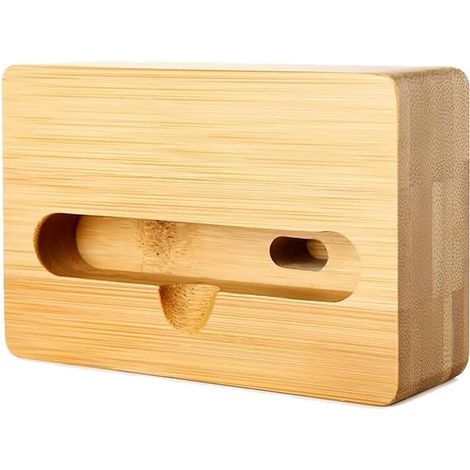 Wooden Phone Stand with Natural Solid Wood Sound Amplifier, Desk Phone Rest, Mobile Phone Holder for Wireless Audio Amplification and Decoration (1/5)